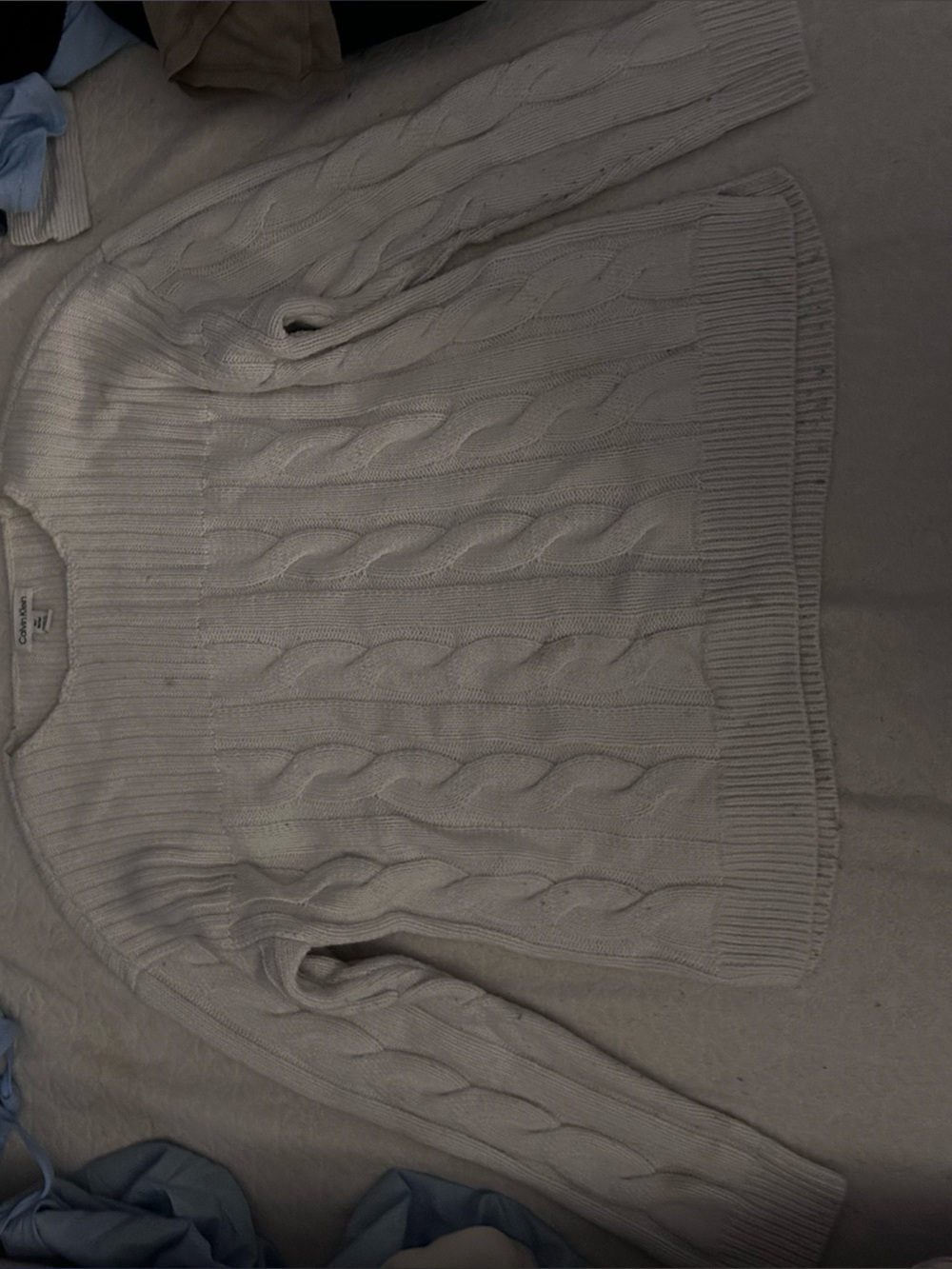 Cable Knit Baggy Cream Sweater